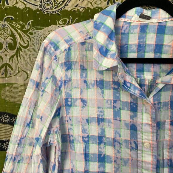 Pilcro x Anthropologie The Cate Tie-Dye Button Down Top Size Medium - Picture 4 of 16
